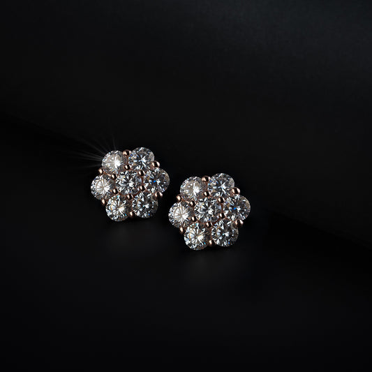 Flower Round Stud Earrings