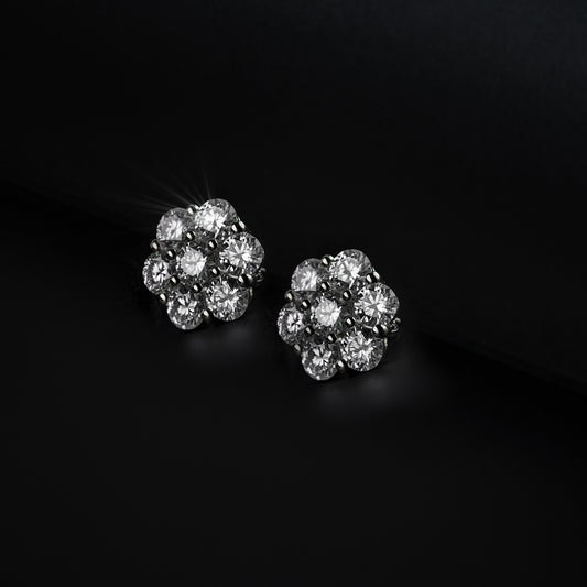 Flower Round Stud Earrings