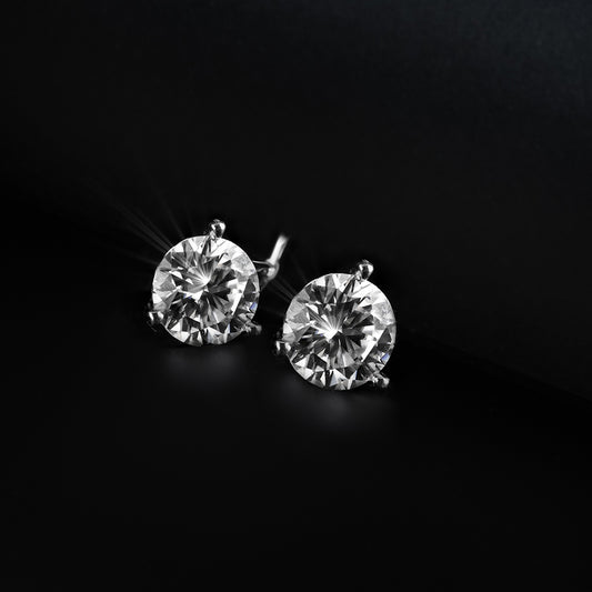 Round Brilliant Stud Earrings