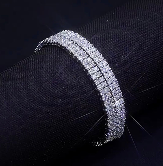 Triple Row Tennis Bracelet