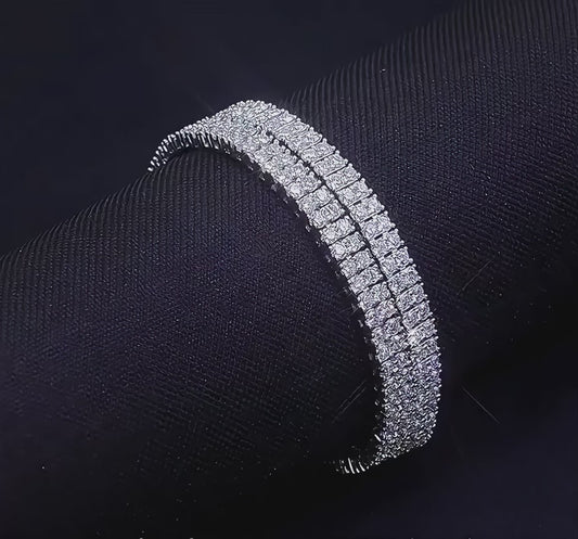 Triple Row Tennis Bracelet